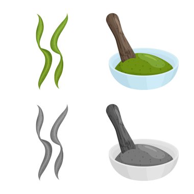 Protein ve deniz logo vektör tasarımı. Protein ve web için doğal hisse senedi simgesi.