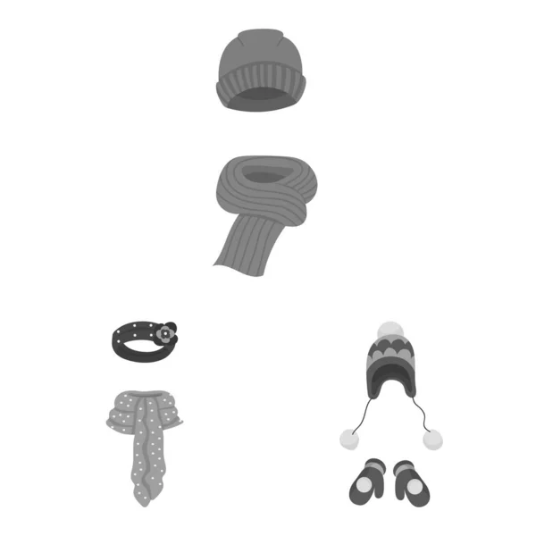 Ilustración vectorial de la cabeza y el icono de la moda. Conjunto de prendas para la cabeza y el símbolo de stock frío para web . — Vector de stock