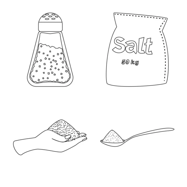 Ilustración vectorial de sodio y símbolo mineral. Conjunto de ilustración de vectores de sodio y cocina . — Vector de stock