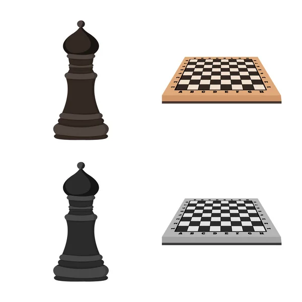 Vektorillustration von Schachmatt und dünnem Logo. Sammlung von Schachmatt und Target Stock Vector Illustration. — Stockvektor