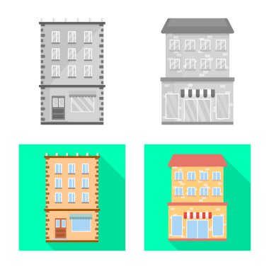 Belediye tasarımını vektör ve logo Merkezi. Belediye kümesi ve hisse senedi için emlak vektör simgesi.