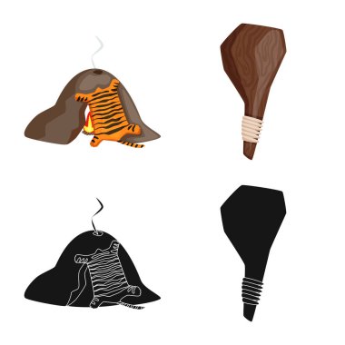 Evrim ve tarih öncesi işareti vektör Illustration. Hisse senedi için evrim ve geliştirme vektör simge kümesi.