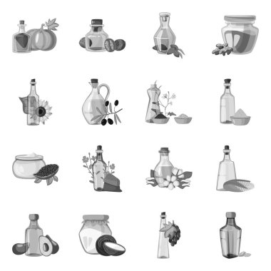 Beslenme ve organik simge vektör Illustration. Stok için beslenme ve cam vektör simgesi koleksiyonu.