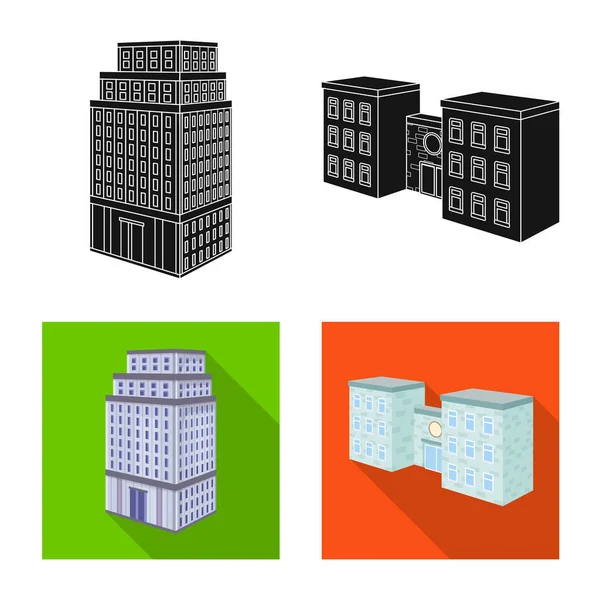 Vektorillustration der Konstruktion und des Bauzeichens. Satz von Bau- und Immobilienaktienzeichen für das Web. — Stockvektor