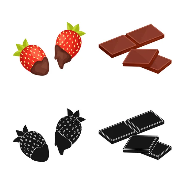 Diseño vectorial de alimentos e ícono delicioso. Colección de alimentos y marrón símbolo de stock para la web . — Vector de stock