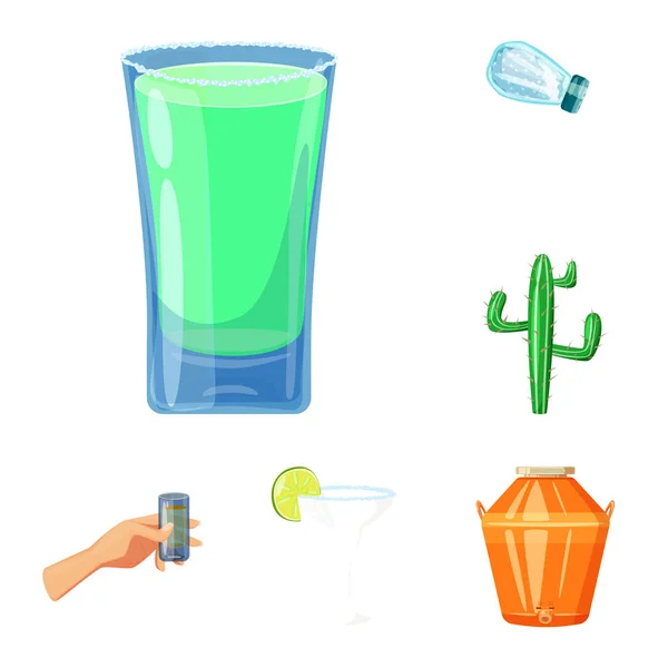 Vektorillustration von Mexiko und Tequila-Zeichen. Set von Mexiko und Fiesta Vektor-Symbol für Aktien. — Stockvektor