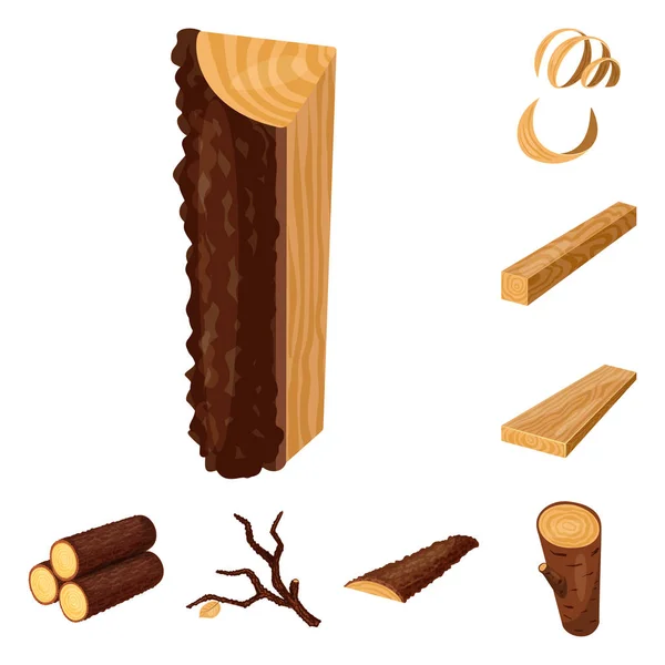 Illustration vectorielle du panneau et de l'icône en bois. Ensemble d'illustration vectorielle d'enseigne et de stock en bois . — Image vectorielle