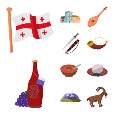 Kafkasya ve gelenekler logosu izole nesne. Kafkasya koleksiyonu ve web için hisse senedi sembolü öznitelikleri.