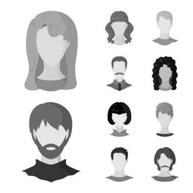 Karakter ve profil işaretivektör tasarımı. Karakter ve kukla stok vektör illüstrasyon kümesi.