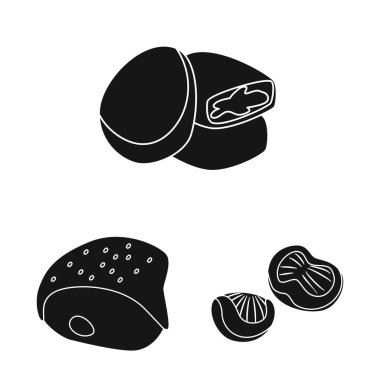 Restoran ve tarım logo vektör Illustration. Restoran ve web için ham hisse senedi simgesi toplama.