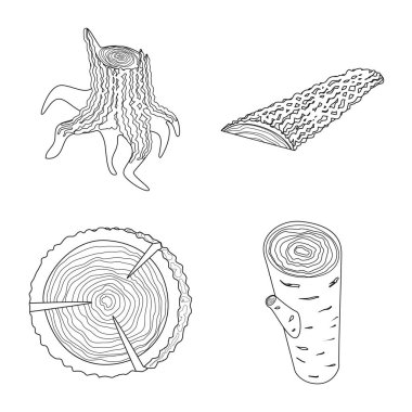 Tabela ve ahşap logo vektör Illustration. Tabela ve web için ahşap hisse senedi simgesi.