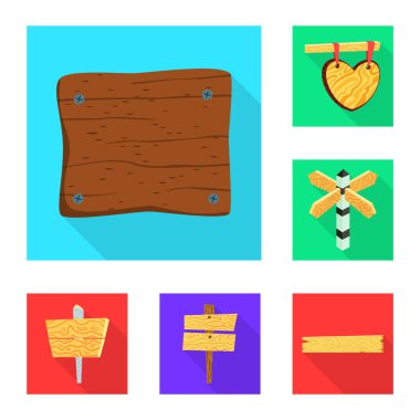 Çiğ ve ahşap logodan izole edilmiş bir nesne. Stok için ham ve orman vektör simgesi kümesi.