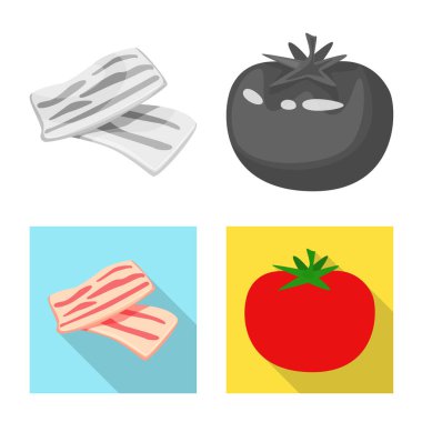 Tat ve ürün işareti vektör tasarımı. Tat ve hisse senedi vektör çizim pişirme.