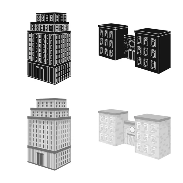 Isolé objet de construction et icône du bâtiment. Ensemble de construction et icône vectorielle immobilière pour stock . — Image vectorielle