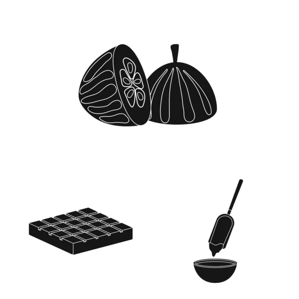 Illustration vectorielle de la cuisson et symbole brun. Ensemble de cuisine et haricots symbole de stock pour la toile . — Image vectorielle