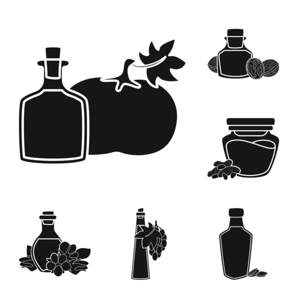 Vector design of oil and agriculture icon. Set of oil and glass vector icon for stock. — Stock Vector
