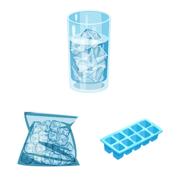 Objeto isolado de gelo e ícone de água. Coleta de geada e ilustração do vetor de estoque úmido . — Vetor de Stock