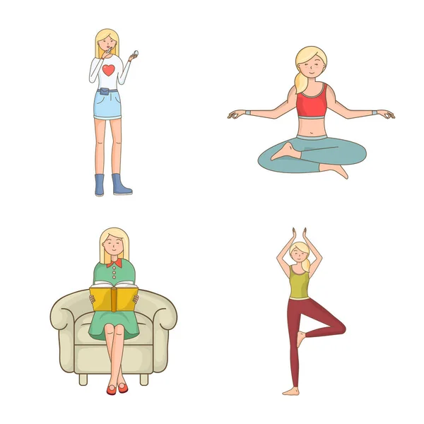 Diseño vectorial de la mujer y el cuerpo signo. Colección de la mujer y el icono del vector de estilo para la acción . — Vector de stock