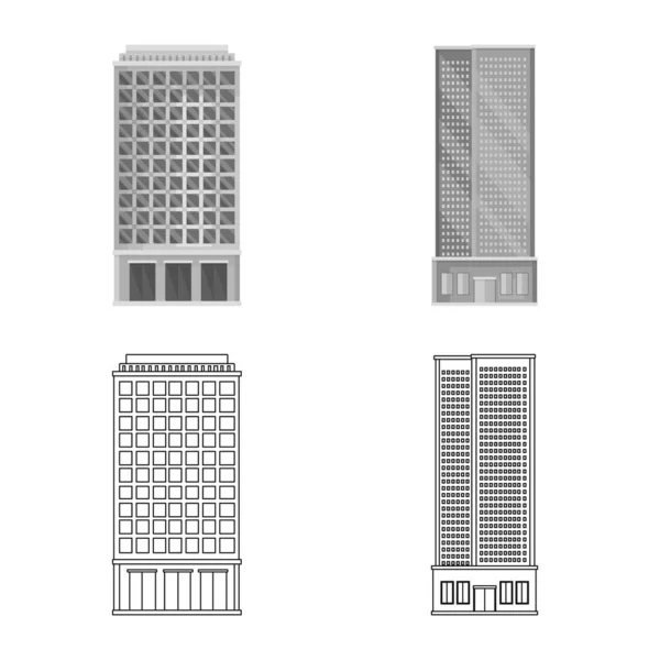 Ilustración vectorial del logotipo municipal y central. Conjunto de ilustración vectorial municipal y patrimonial . — Archivo Imágenes Vectoriales