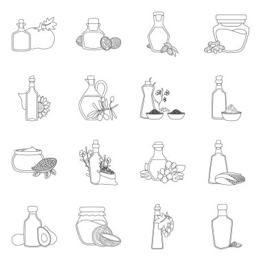 Sağlıklı ve sebze ikonunun taşıyıcı tasarımı. Sağlıklı ve organik vektör illüstrasyonu koleksiyonu.