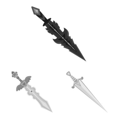 Keskin ve bıçak işareti vektör Illustration. Keskin ve hançer hisse senedi simgesi için web topluluğu.