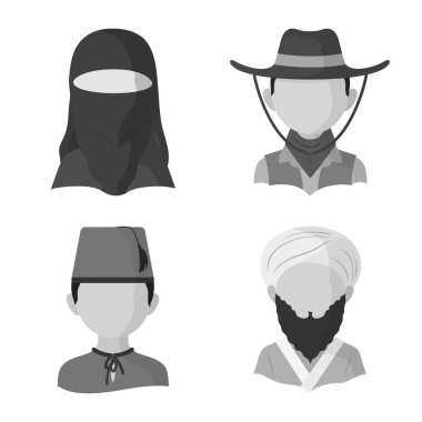 İnsan ve kültür simge vektör Illustration. Hisse senedi için kişi ve yarış vektör simge topluluğu.