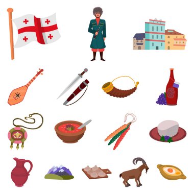 Kafkaslar ve gelenekleri vektör Illustration işareti. Kafkaslar koleksiyonu ve özellikleri vektör simgesi stok için.