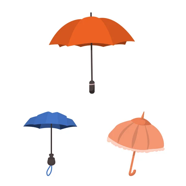 Ilustração vetorial de guarda-chuva e símbolo de chuva. Conjunto de guarda-chuva e símbolo de estoque do tempo para web . —  Vetores de Stock