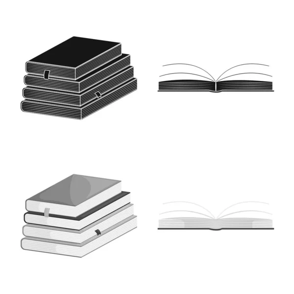 Projeto vetorial de treinamento e logotipo da tampa. Conjunto de treinamento e ilustração do vetor de estoque da livraria . — Vetor de Stock