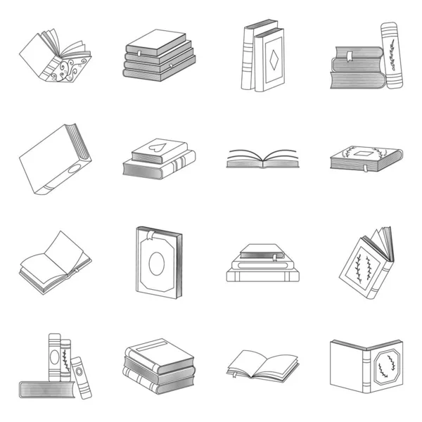 Diseño vectorial del logotipo de estudio y literatura. Conjunto de estudio y símbolo de stock de origen para web . — Vector de stock