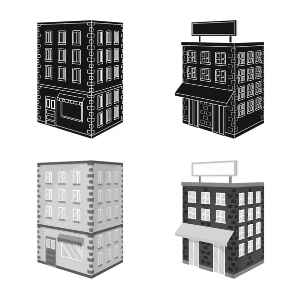 Ilustración vectorial del logotipo de construcción y construcción. Conjunto de construcción e ilustración de vector de stock inmobiliario . — Vector de stock