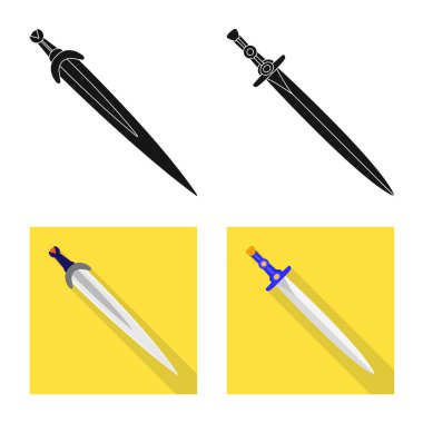 Oyun ve zırh işareti vektör Illustration. Web için oyun ve bıçak hisse senedi simgesi kümesi.