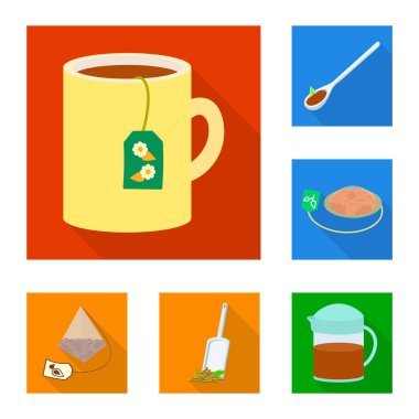 Ürünün ve organik sembolün vektör tasarımı. Stok için ürün koleksiyonu ve çiçek vektör simgesi.