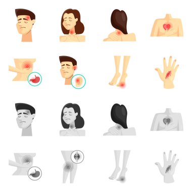 Hastane ve işleme simge vektör tasarımı. Hastane ve yardım hisse senedi vektör çizim topluluğu.