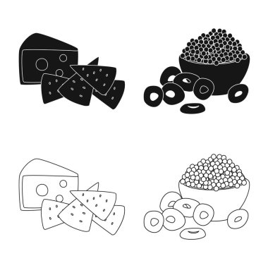 Tat ve daiç simge vektör tasarımı. Tat ve web için organik hisse senedi simgesi toplama.