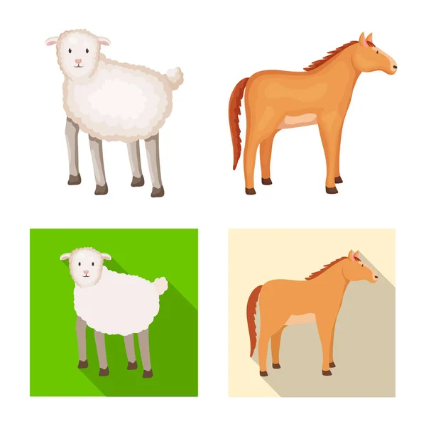 Illustration vectorielle de l "élevage et icône de cuisine. Ensemble de symbole de l'élevage et du stock biologique pour la toile . — Image vectorielle
