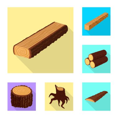 Vektör tasarımı malzeme ve doğa simgesi. Stok için malzeme ve ham vektör simgesi seti.