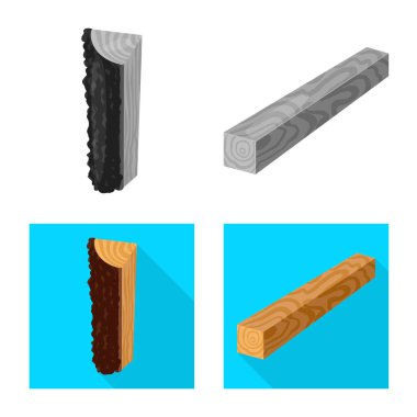 Yalıtılmış nesne ağacı ve ham işaret. Ağaç ve inşaat hisse senedi simgesi için web topluluğu.