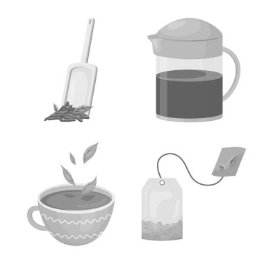 Yeşil ve siyah logoizole nesne. Stok için yeşil ve organik vektör simgesinin toplanması.