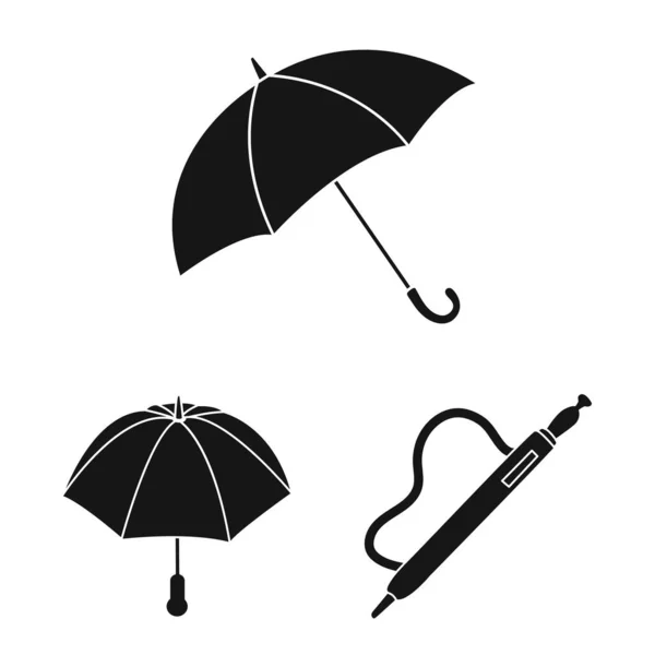 Objeto isolado de clima e símbolo chuvoso. Coleção de tempo e chuva estoque vetor ilustração . —  Vetores de Stock