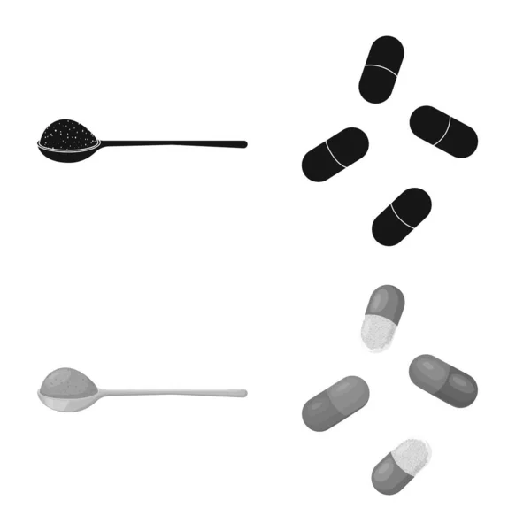 Illustrazione vettoriale del segno proteico e marino. Set di proteine e illustrazione vettoriale stock naturale . — Vettoriale Stock