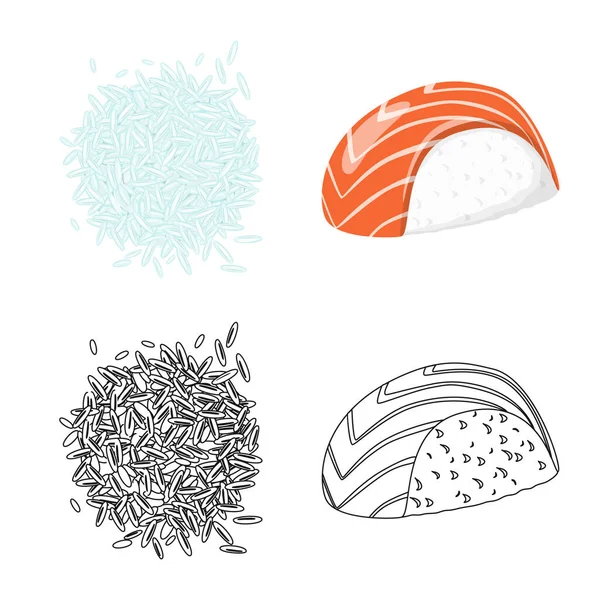 Vector ontwerp van gewas en ecologische logo. Collectie van gewas- en koken vector pictogram voor voorraad. — Stockvector