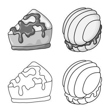 Şekerleme ve mutfak sembolü yalıtılmış nesne. Şekerlemeler ve ürün stok vektör çizim.