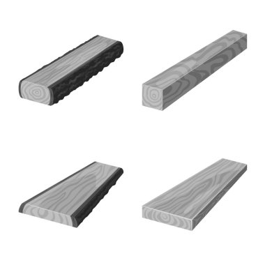 Orman ve ahşap logo izole nesne. Orman ve doğa stok vektör illüstrasyon seti.