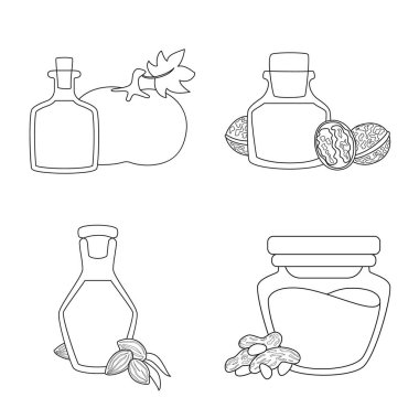 Sağlıklı ve bitkisel sembolüizole nesne. Sağlıklı ve organik stok vektör illüstrasyon koleksiyonu.