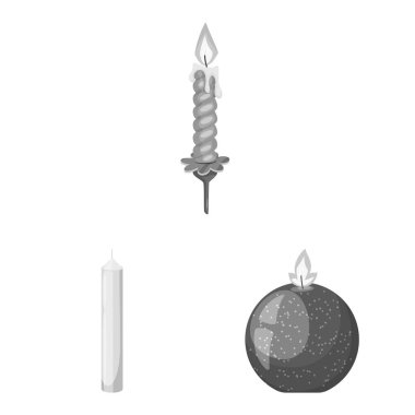 Parafin ve yangın logosuvektör illüstrasyon. Parafin ve dekorasyon stok vektör illüstrasyon seti.