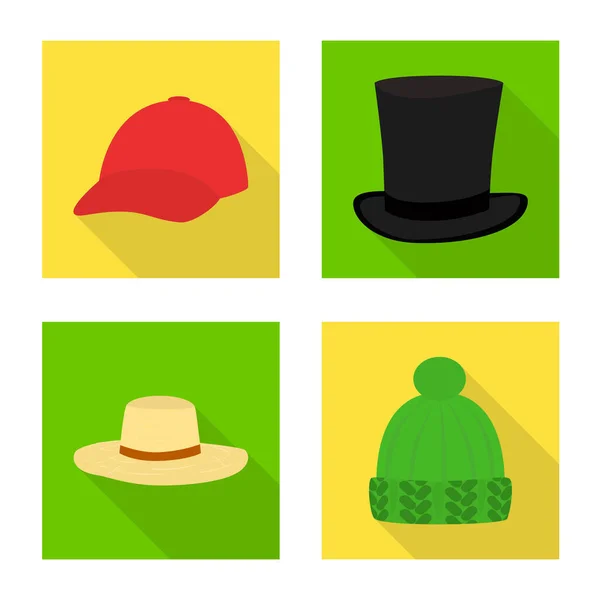 Illustration vectorielle du logo mode et profession. Ensemble de mode et chapeau stock symbole pour le web . — Image vectorielle