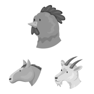 Kırsal ve çiftlik sembollerinin vektör tasarımı. Kırsal bölge koleksiyonu ve üreyen stok vektör illüstrasyonu.