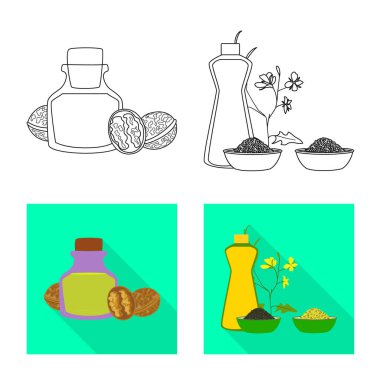 Sağlıklı ve sebze işareti vektör tasarımı. Sağlıklı kümesi ve hisse senedi için tarım vektör simgesi.