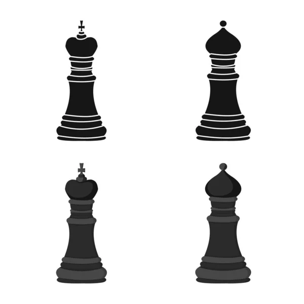 Vectorillustratie van schaakmat en dunne pictogram. Collectie van schaakmat en doel aandelensymbool voor web. — Stockvector